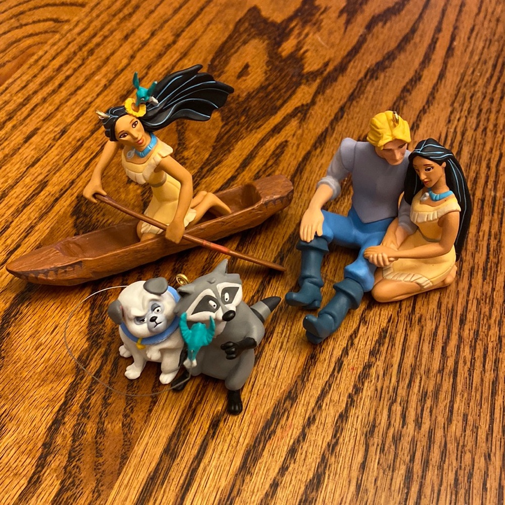 Disney Pocahontas Native American Hallmark Xmas Ornaments Set Vintage Lot